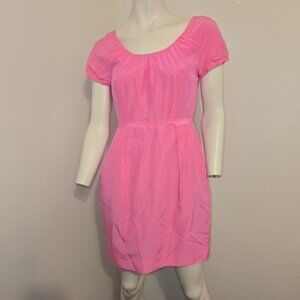 J. Crew Pink Short-Sleeve A-Line Dress